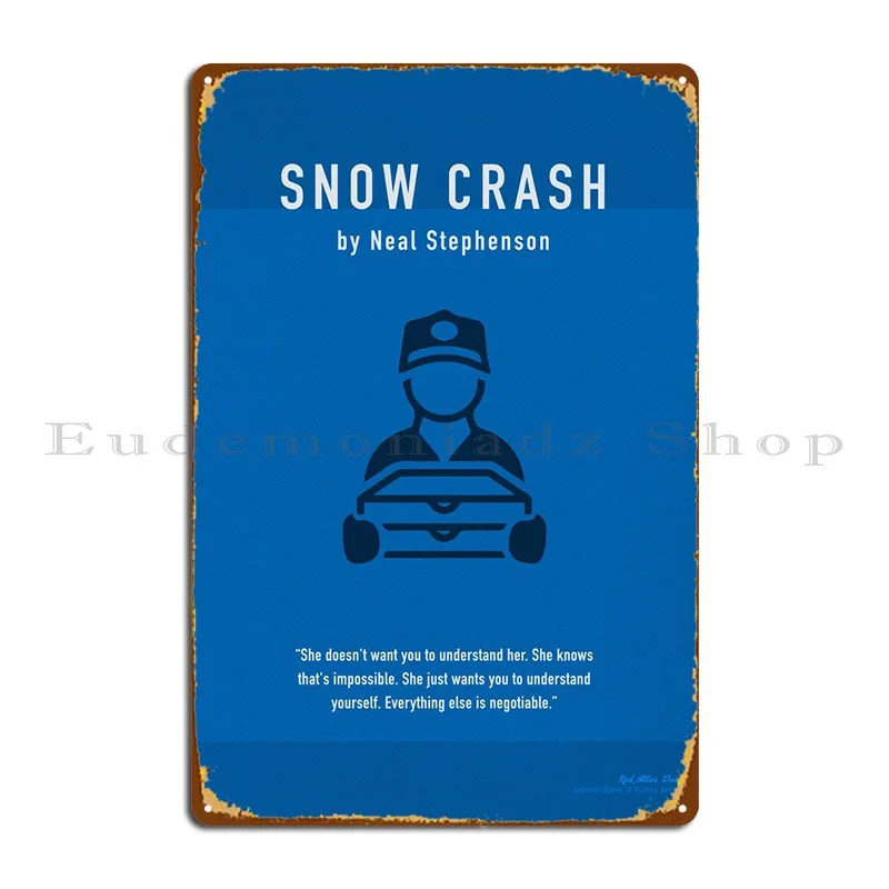 Snow Crash Book Art Metal Plaque Garage Wall Decor Bar Printing Cinema Tin Sign Poster