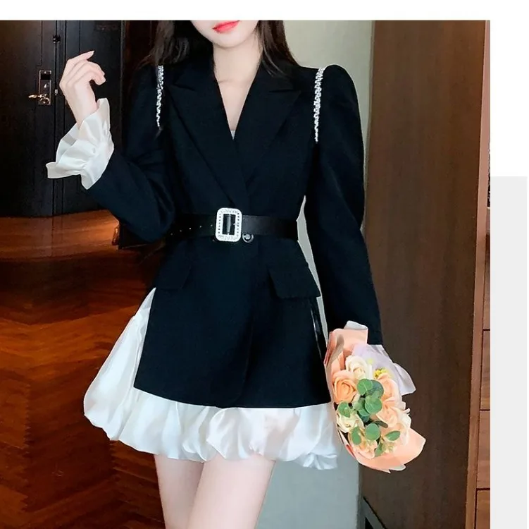 Женский винтажный комплект из двух предметов элегантный облегающий черный