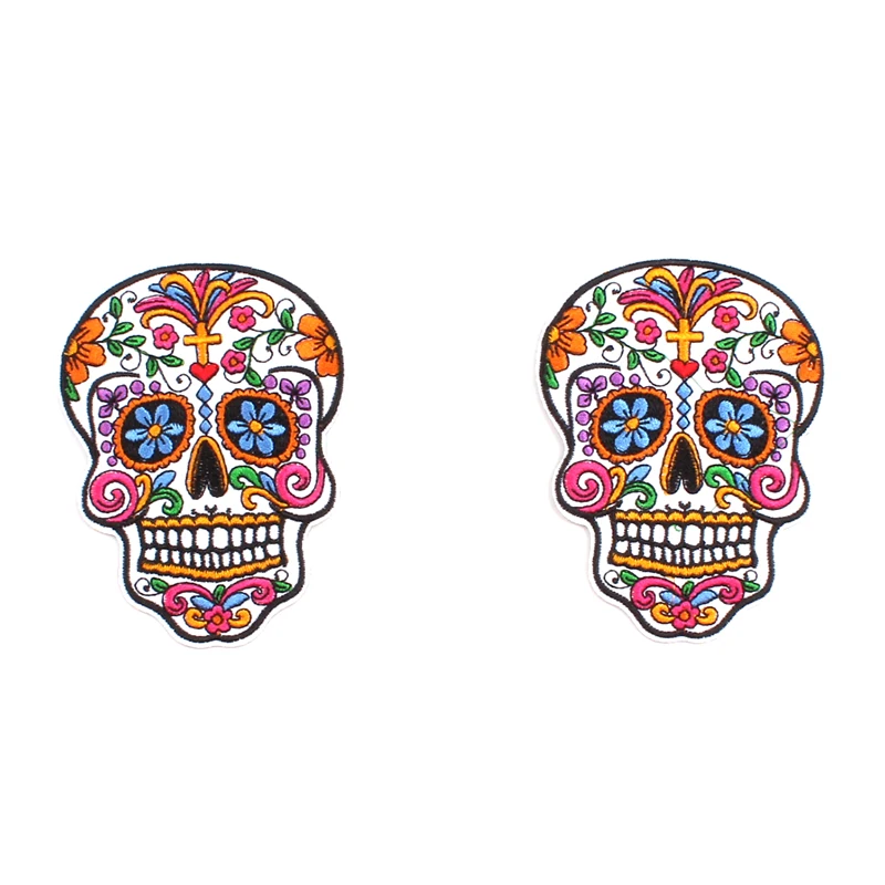 

5 шт. патчи с вышивкой утюгом на одежде, череп, крутые наклейки «сделай сам», вышитые тканевые аппликации для одежды, Пришивные джинсы, сумки, ...