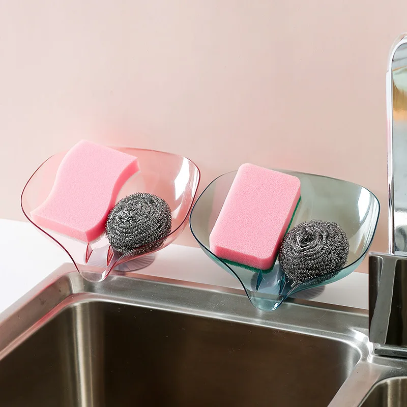 

Sponge Drain Holder For Kitchen Sink Scourer Rack Silicone Suction Cup Soap Drying Box Storage Organizer