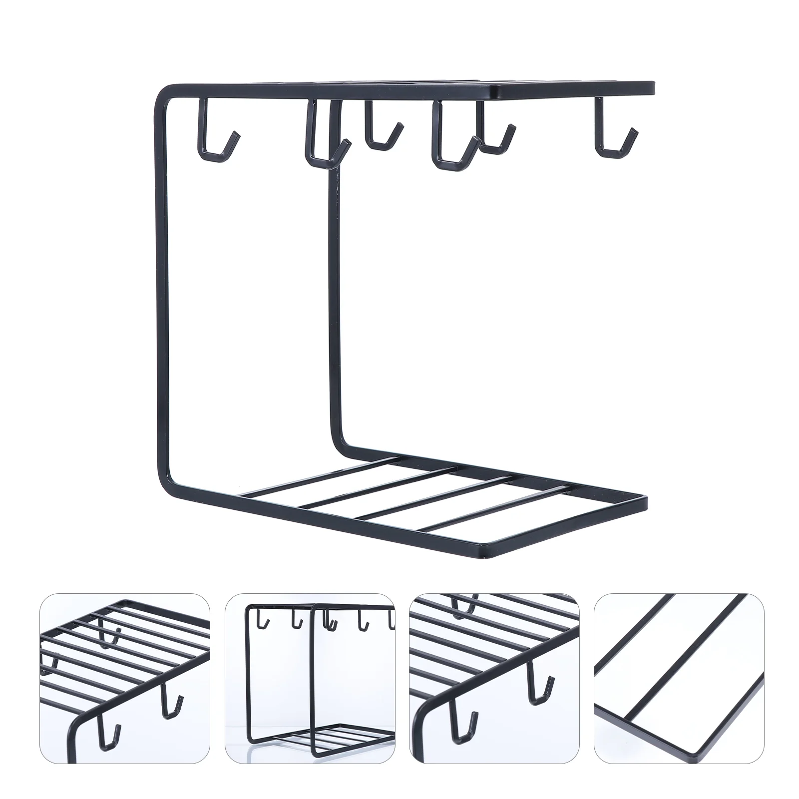 

Iron Cup Holder Display Rack Organizer Upside Storage Draining Shelf Kitchen Tool