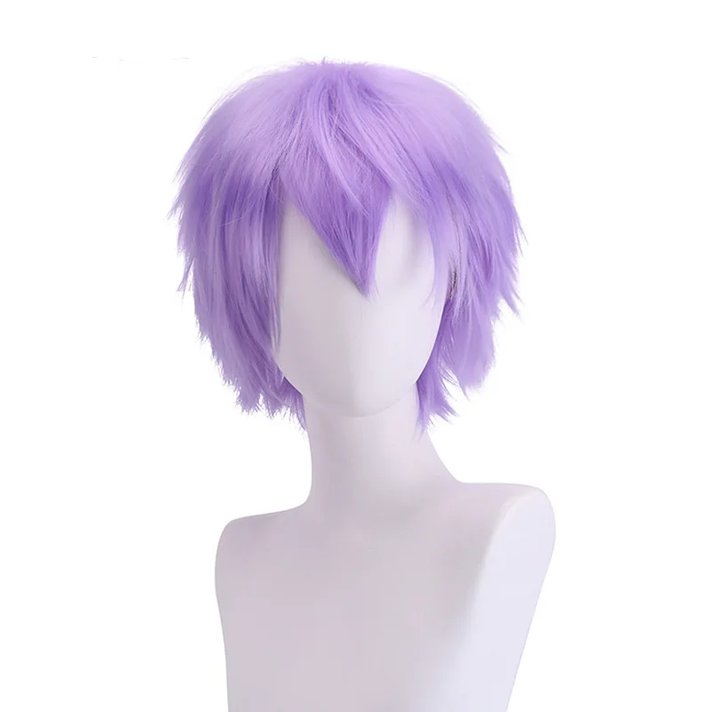 Дешевые мужские синтетические короткие пушистые волосы светильник-розовые