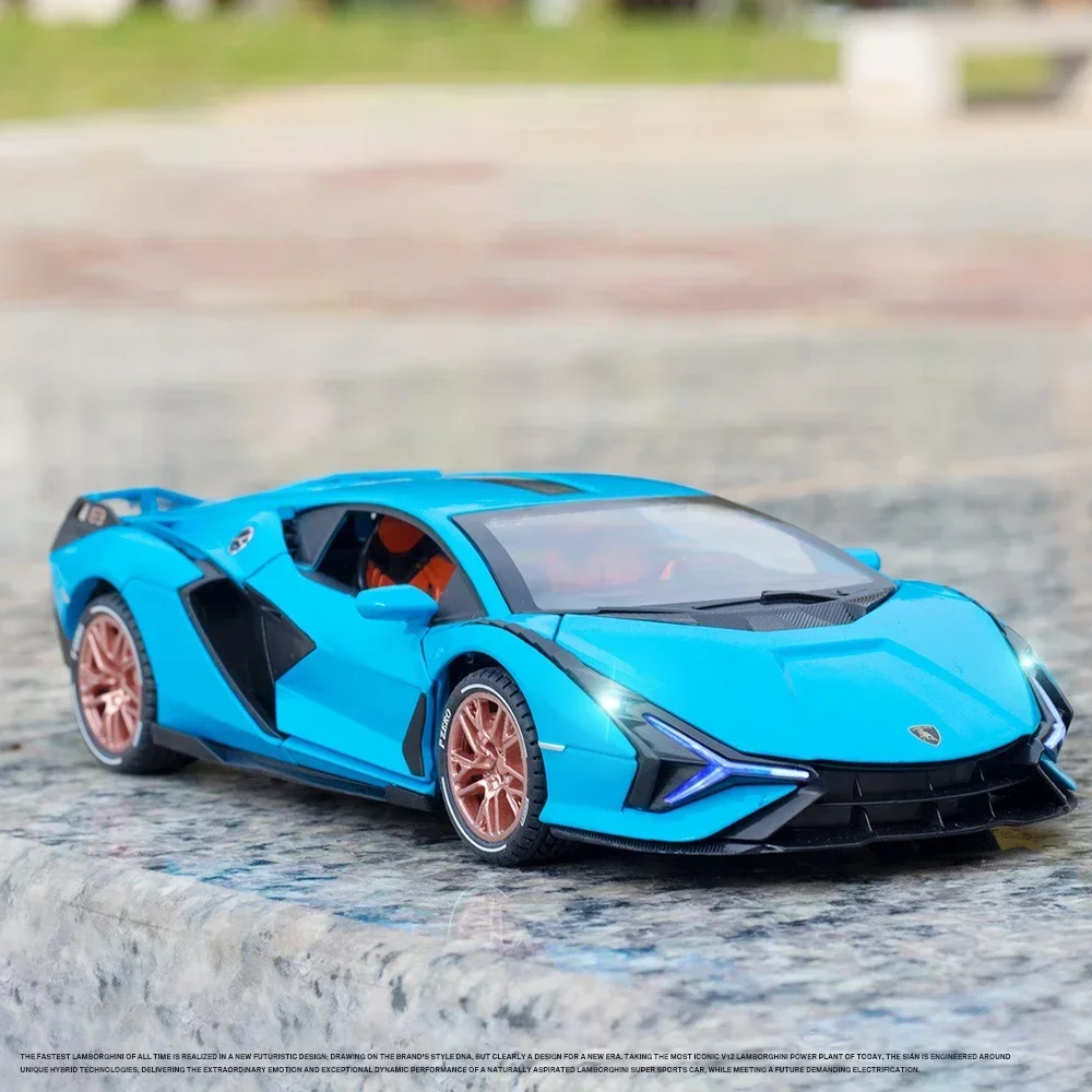 1:24 Lamborghini Sian FKP37 модель автомобиля игрушечный сплав литой под давлением отступить