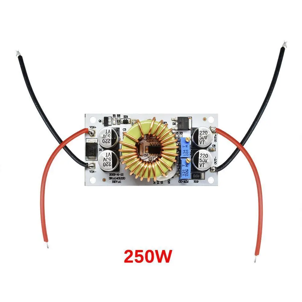 

250W DC-DC Boost Converter Step Up Module 8-48V to 12-50V Adjustable 10A