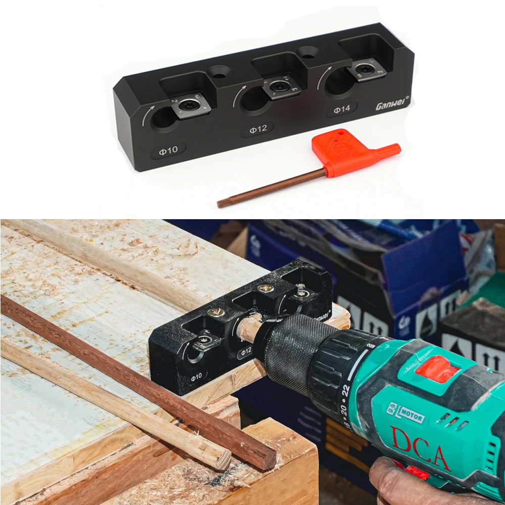 

New Dowel Maker 10mm, 12mm, 14mm Electric Drill Milling Dowel Round Rod Auxiliary Tool with Carbide Blade Woodworking Tool