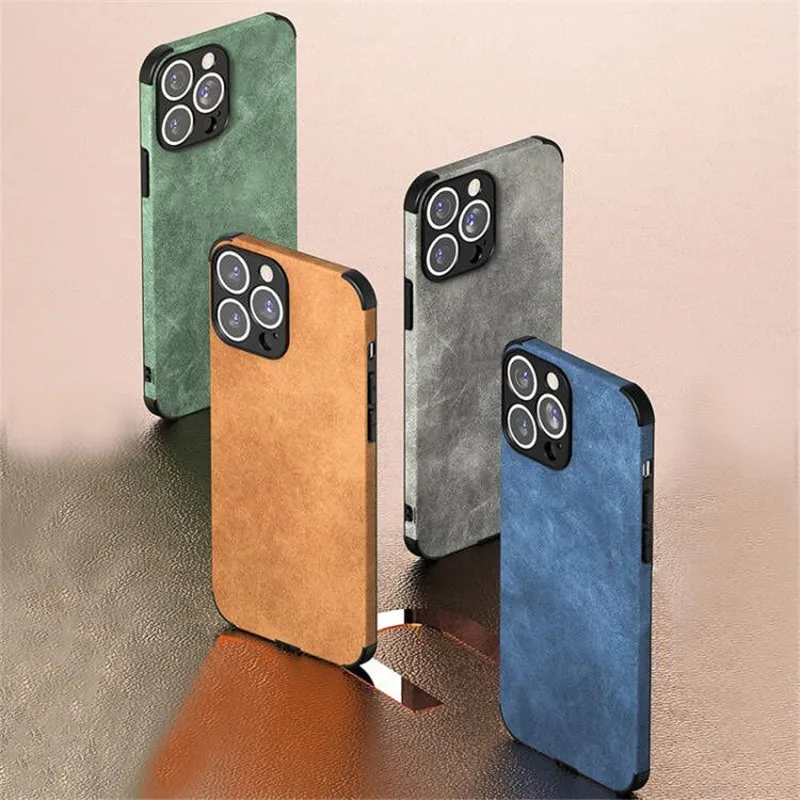luxury lambskin pu leather case for iphone 13 12 11 pro max mini xr xs x 8 7 plus se 3 2020 soft silicone shockproof phone cover free global shipping