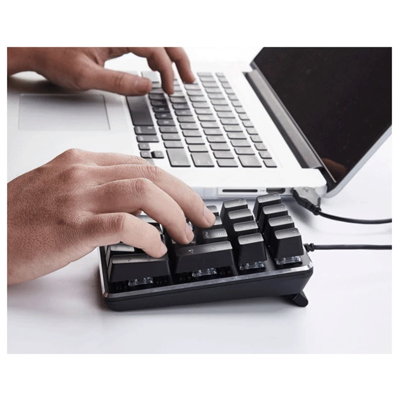 Клавиатура с подсветкой USB Wired Mechanical Numeric Keypad 21-Key, подходящая для финансовых операций, коммерции, банковских отделений и кассиров.