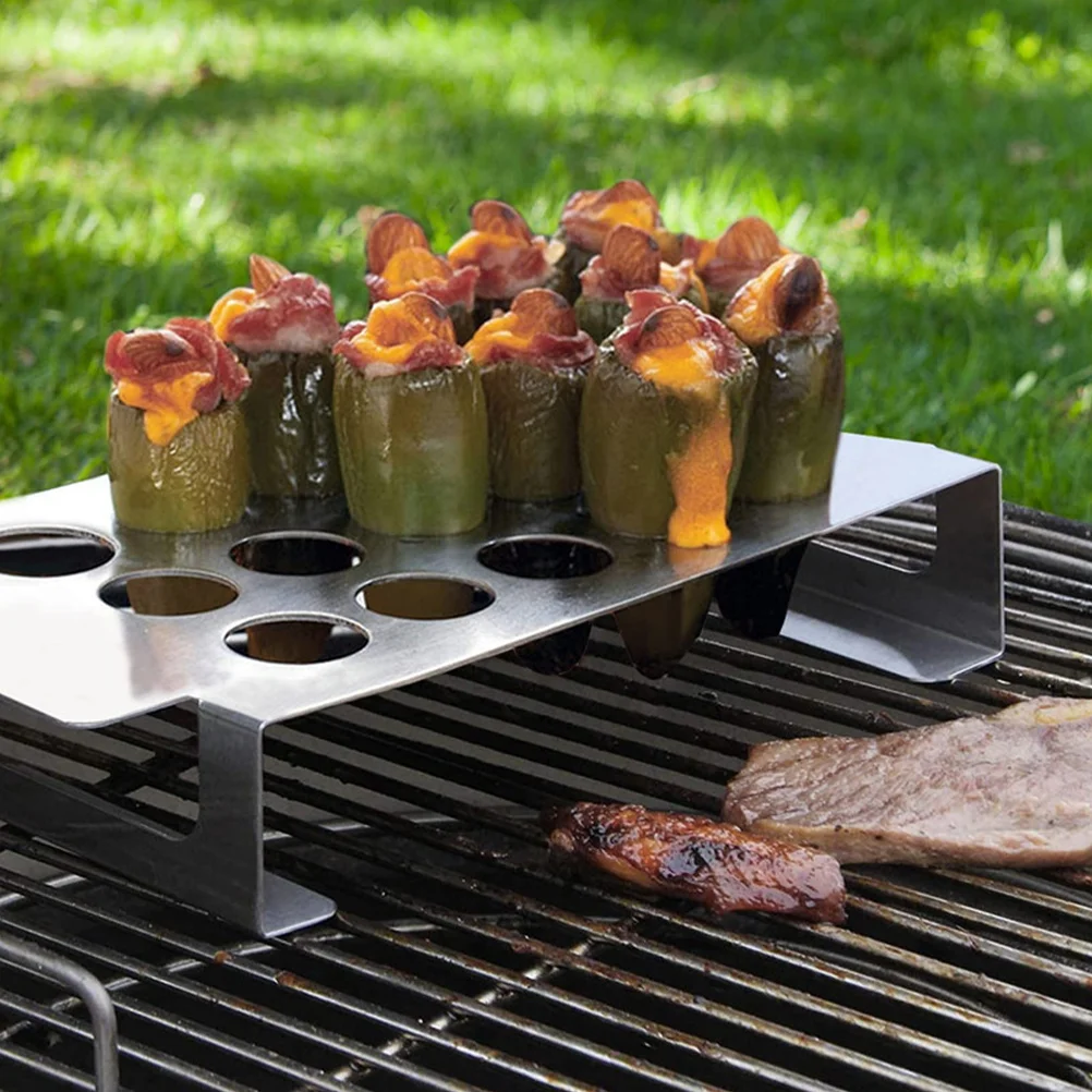 

Barbecue Supplies Pepper Grilling Rack Jalapeno Chili Bbq Accessories Stainless Steel Chicken Wings Roaster Roasting Corer Tool