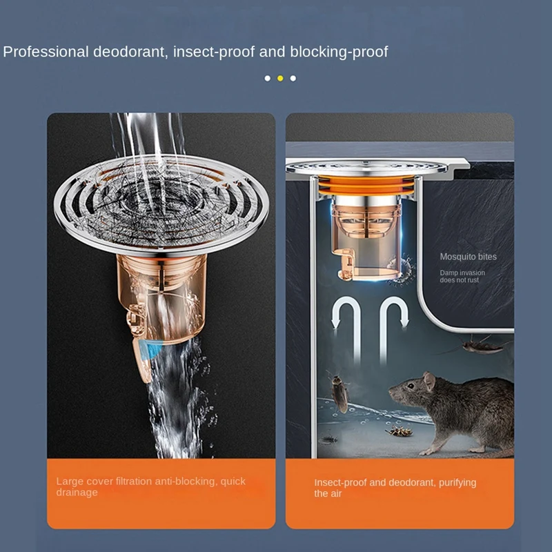 Самозакрывающийся сливной сердечник для пола с защитой от запаха и насекомых