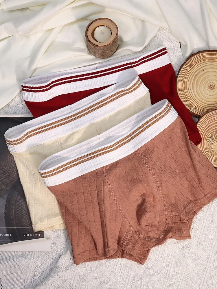 Мужское нижнее белье хлопковые модные трусы-боксеры со средней талией