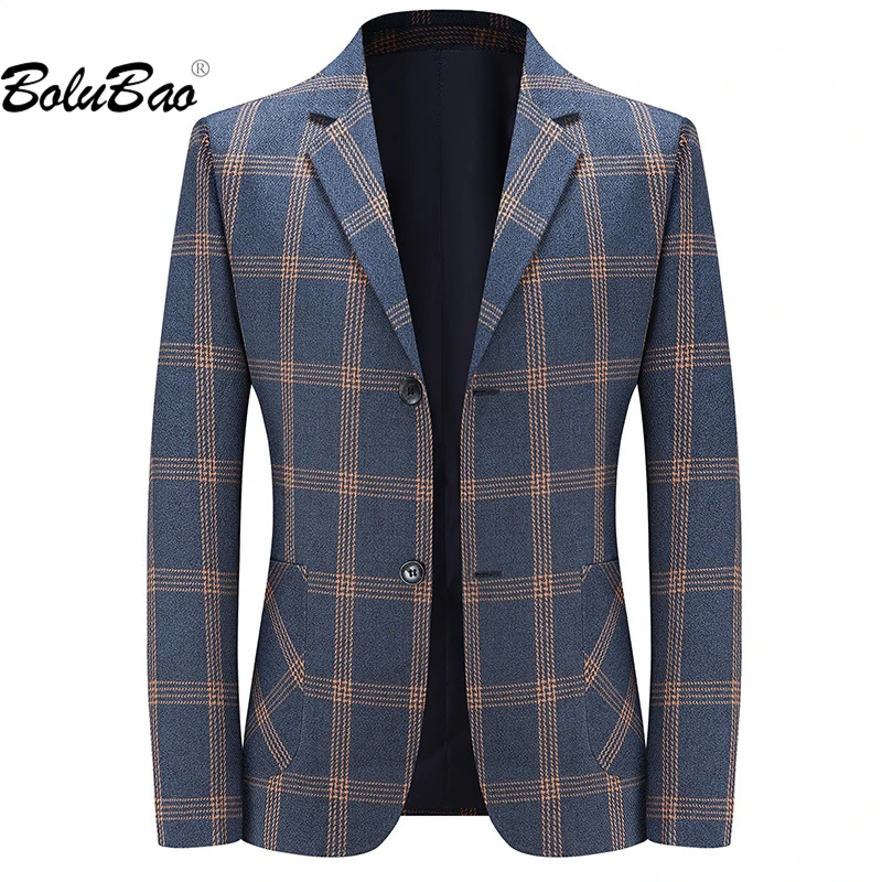 

BOLUBAO 2023, повседневный клетчатый блейзер для мужчин, новый дизайн, тонкое модное деловое пальто, высокое качество, тренд, хит продаж, брендовы...