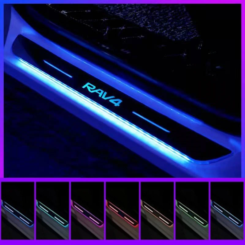 

[Customized]Dynamic LED Car Scuff Plate Welcome Pedal for TOYOTA RAV4 Threshold Door Sill Pathway Light USB Logo Projector