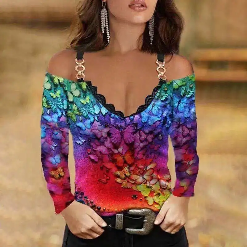 Женская Осенняя футболка оверсайз с длинным рукавом корейская мода женские