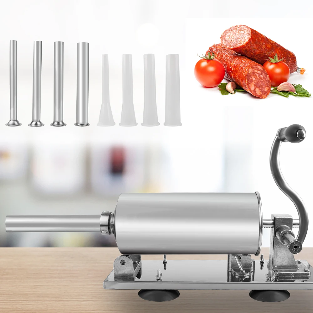 

Stainless Steel 6 LBS/3 KG Manual Sausage Meat Stuffer Sausage Maker Syringe Set With Suction Cup Sausage Filling Machine