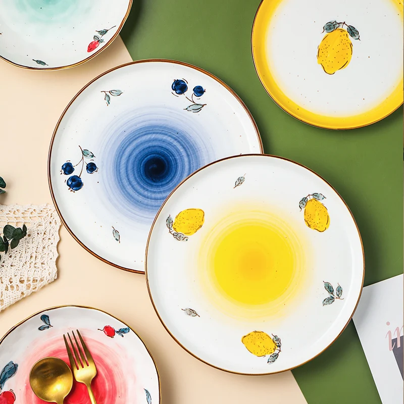 

Nordic Style Plate Creative Cute Fruit and Vegetable Internet CelebrityinsWind Dish Steak Plate Household Dinner Plate Ceramic T