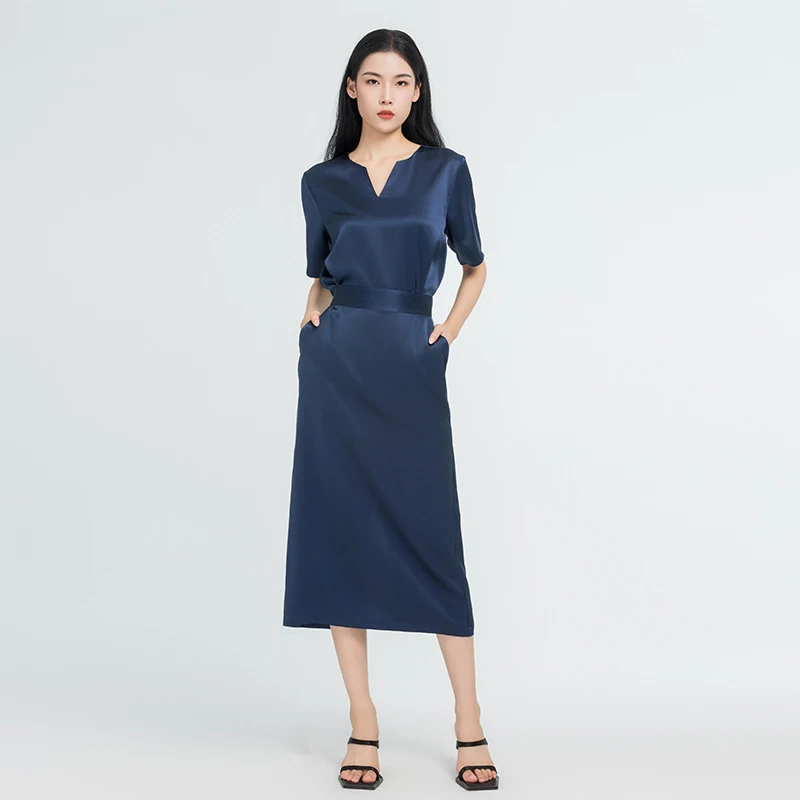 Комплект из шелковых топов и юбок Momme Lxuury 22