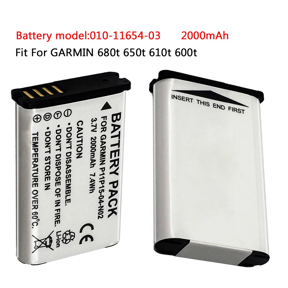 

010-11654-03 2000mAh Battery For GARMIN Atemos 100 Monterra 680t 650t 610t 600t Alpha 100 200i Handheld GPS VIRB Action Camera