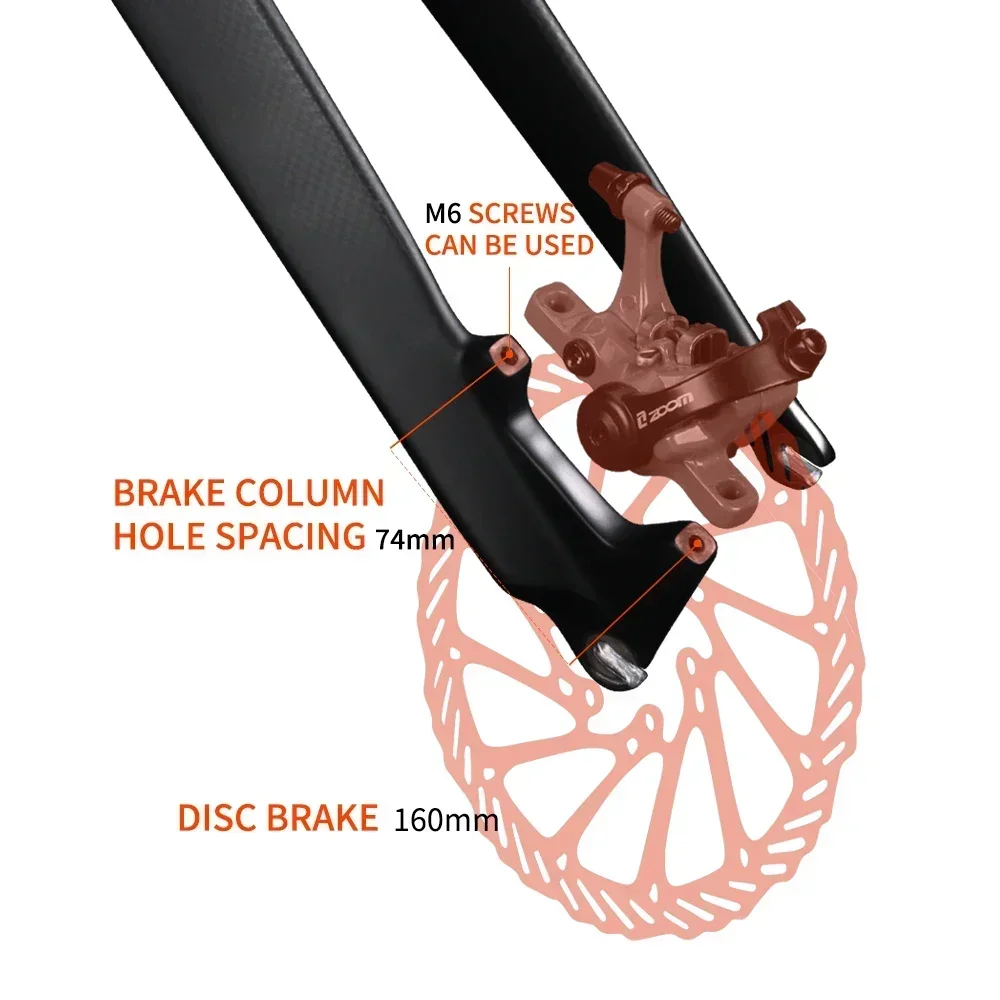 Передние вилки для велосипеда из углеродного волокна TOSEEK 26/27 5/29 дюйма вилка