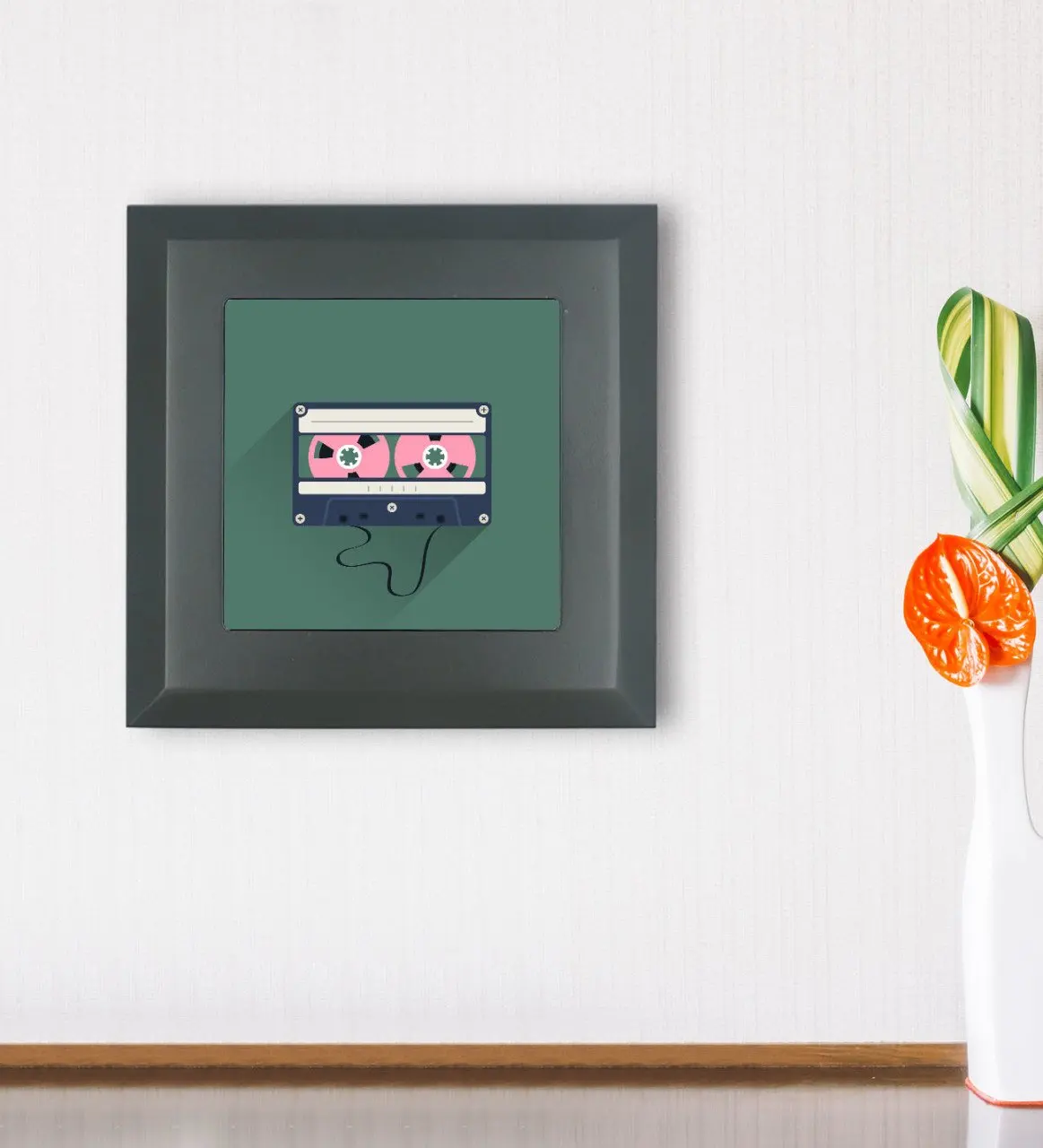 

BK Подарочная ретро-кассета, дизайн, деревянная рамка, каменная стена