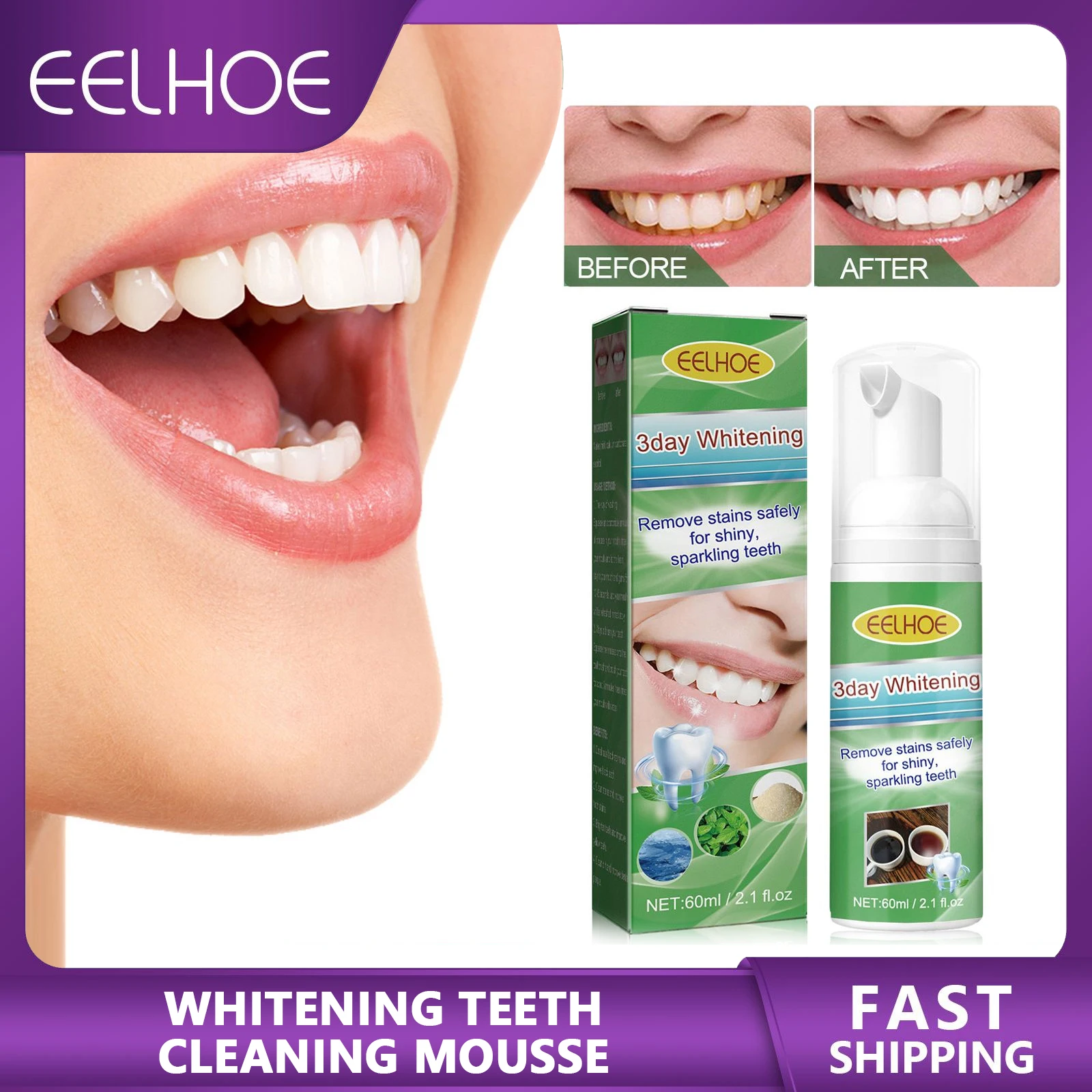 

Whitening Teeth Cleaning Mousse Prevent Improve Yellow Tooth Decay Fresh Breath Removal Oral Stubborn Teeth Stains Cleaning Care