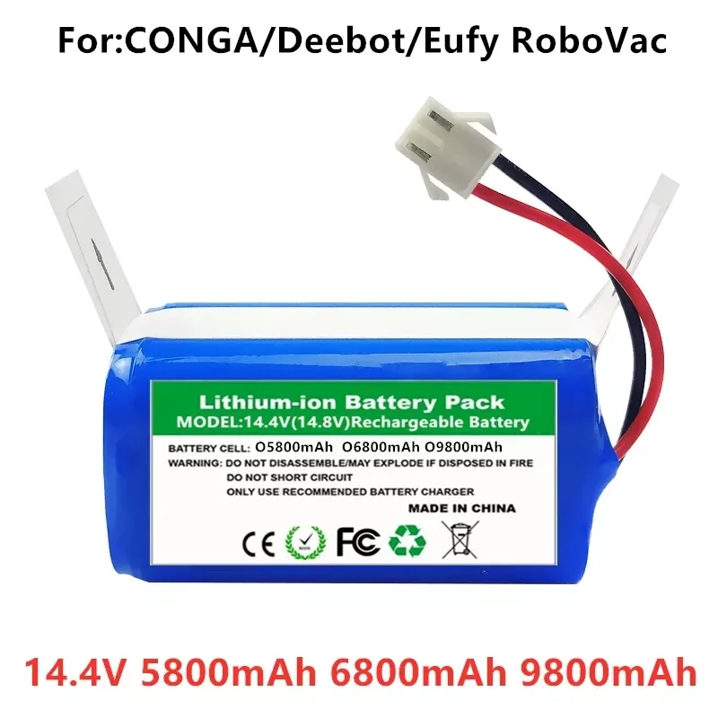 

2022 New Lon Batterij 14.4V 5800Mah Voor Conga Excellence 990 Ecovacs Deebot N79 N79S DN622, Eufy Robovac 11 11S 12 15C 15S 35C