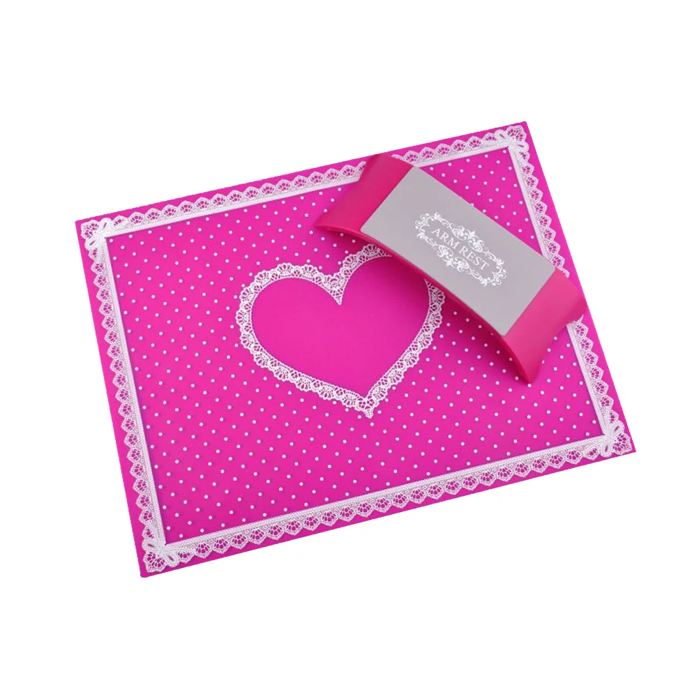 

Silicone Hand Pillow Nail Cushion Nail Arm Rest Manicure Table Mat Holder, Rose Red