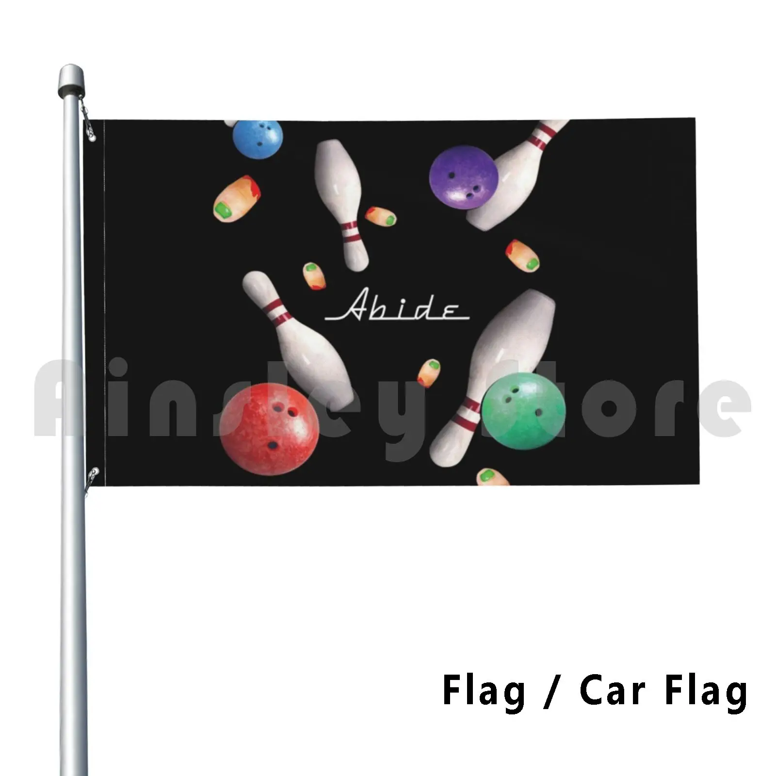 Abide 2 Outdoor Decor Flag Car The Big Lebowski Dude Dudeness El Duderino Jeff Bridges Walter Bowling |