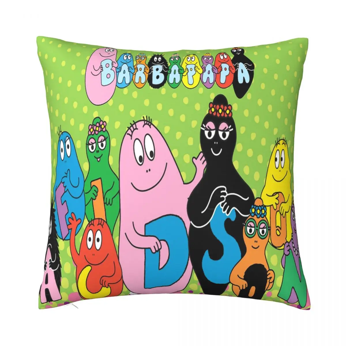 

Les Barbapapa Pillowcase Polyester Cushion Cover Decor Parent Child Animation Throw Pillow Case Cover Bedroom Square 40*40cm