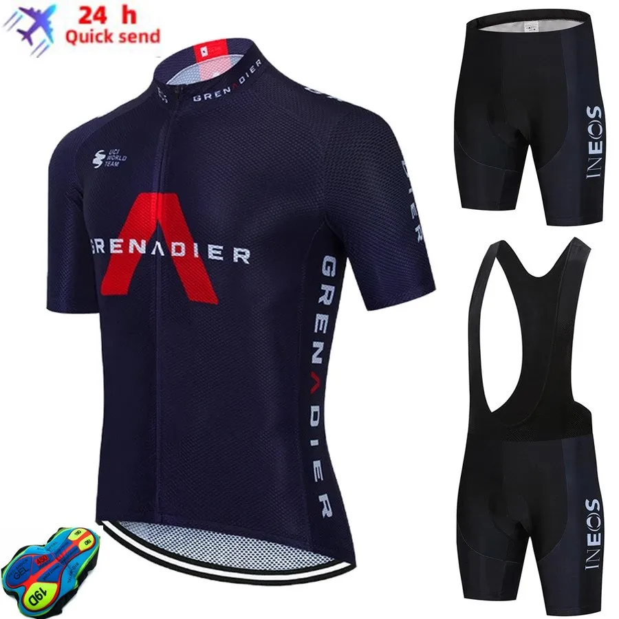 

In Stock 2022Fluorescent Green INEOS Cycling Jersey Sets Red Bicycle Short Sleeve Cycling Clothing Bike Maillot Cycling Jersey