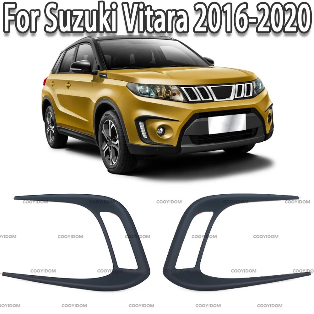 

Car Front Fog Light Cover Grill Daytime Running Lamp Frame Trim ABS Decorative Sticker For Suzuki Vitara 2016-2020