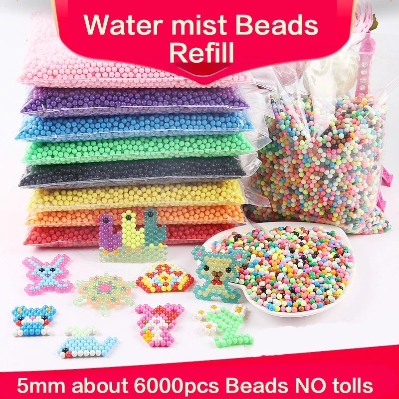 6000pcs/set DIY Water Magic Beads Toys For Children Animal Molds Puzzle Kids Educational Boys girls gifts Spell Replenish - купить по