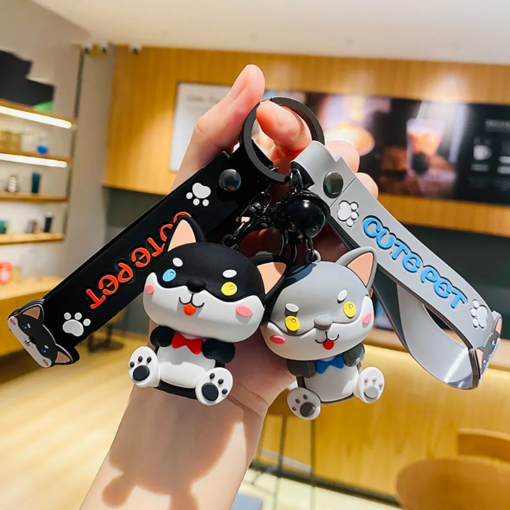 

Милая мультяшная Мини-собака брелок Модель кукла автомобиль сумка Подвеска для девочек подарок фигурка экшн-игрушка женские аксессуары