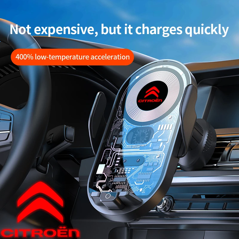 

Car Phone Holder Wireless Charger Transparent Outlet Smart For For Citroen C1 C3 C4 C5 C6 2CV VTS Picasso Cross Cactus RD3 C4L