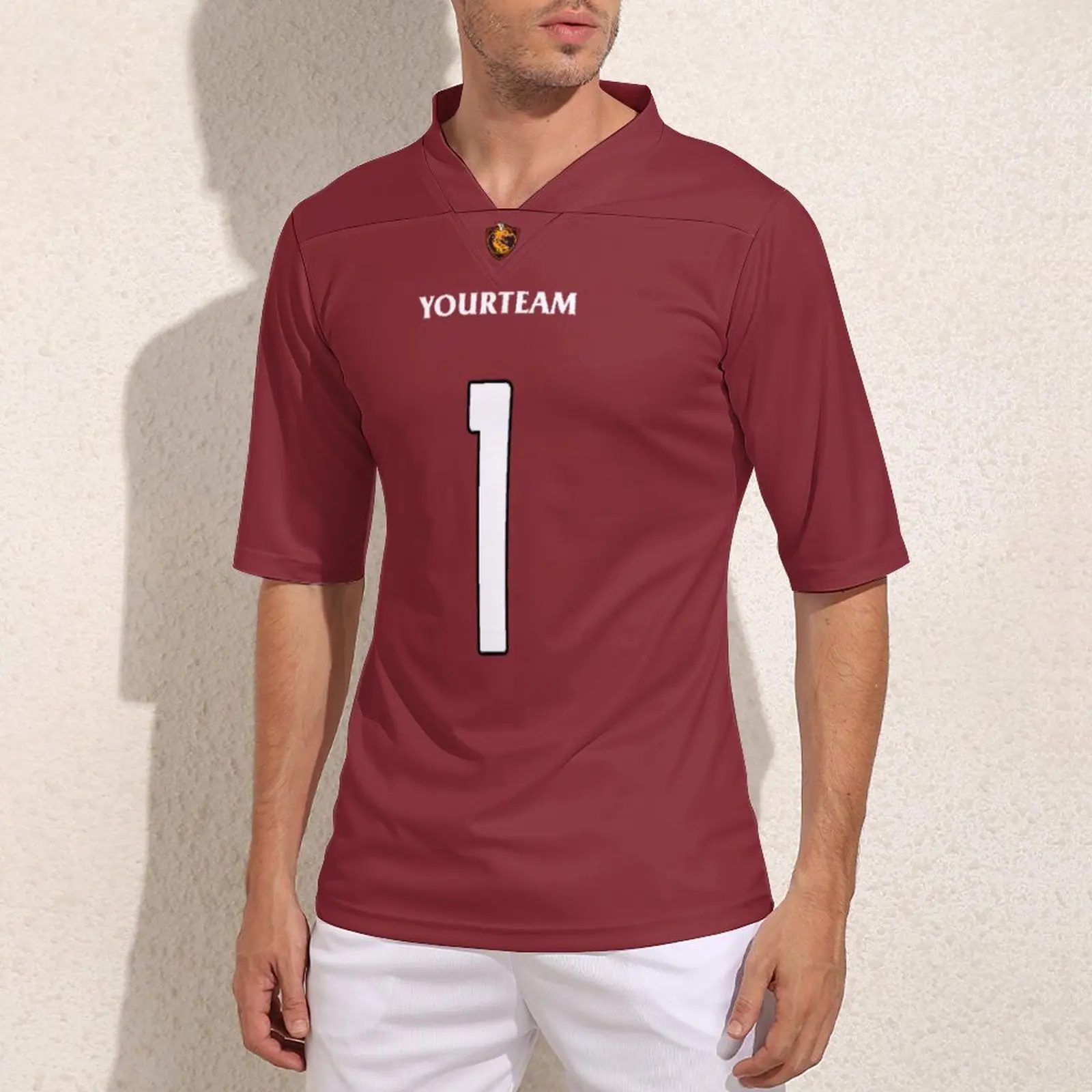 

Customized Arizona No 1 Red Football Jerseys Teens Retro Rugby Jersey Team Customize Sportswear Football Shirt