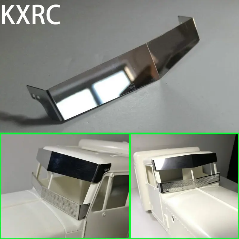 

KXRC Metal Mirror Stainless Steel Sun Visor for 1/14 Tamiya RC Truck New King 56344 56301 DIY Upgrade Parts