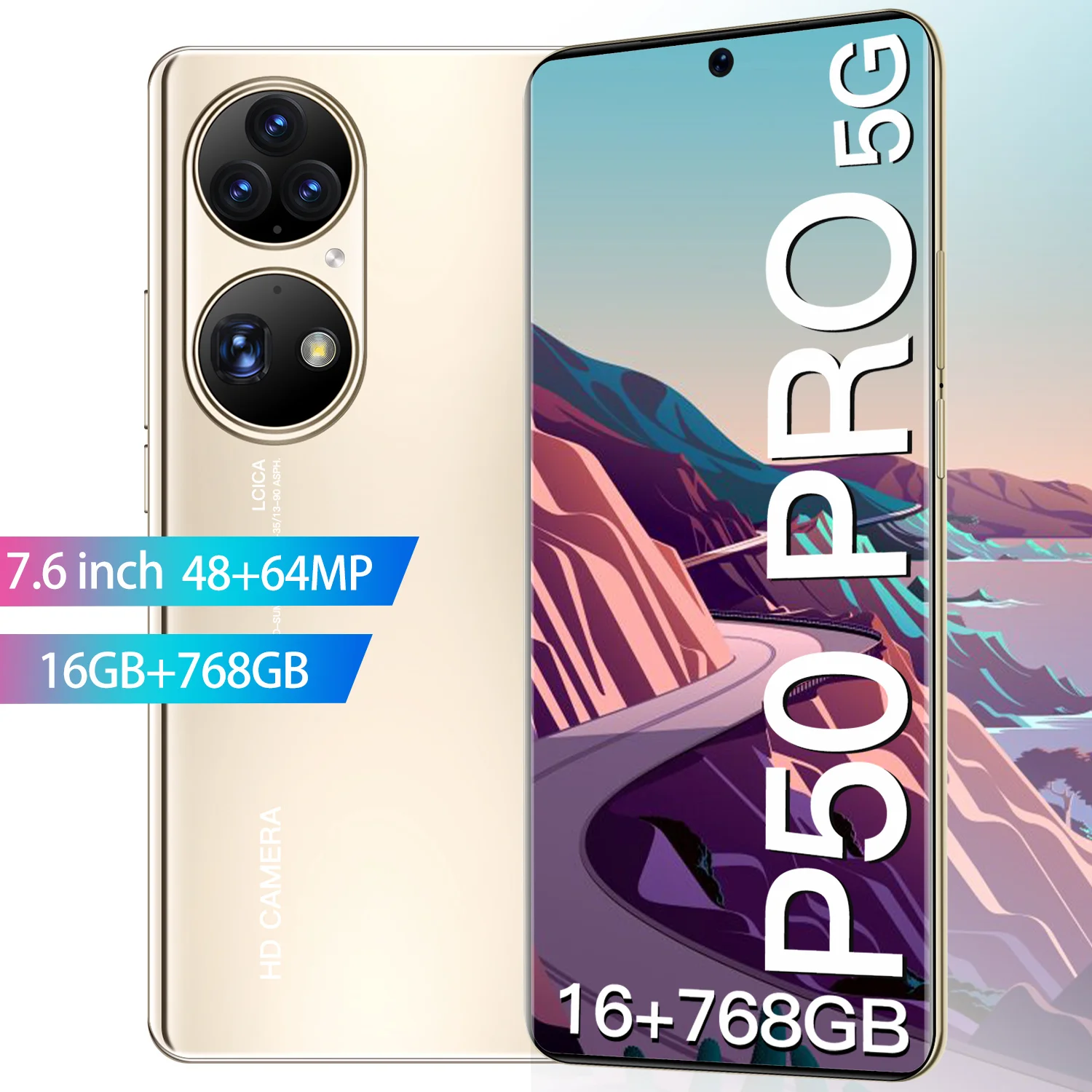 global version p50 pro 16gb768gb android smartphone 5g networks gps 48mp64mp hd camera mobile phones 6800mah cellphones free global shipping