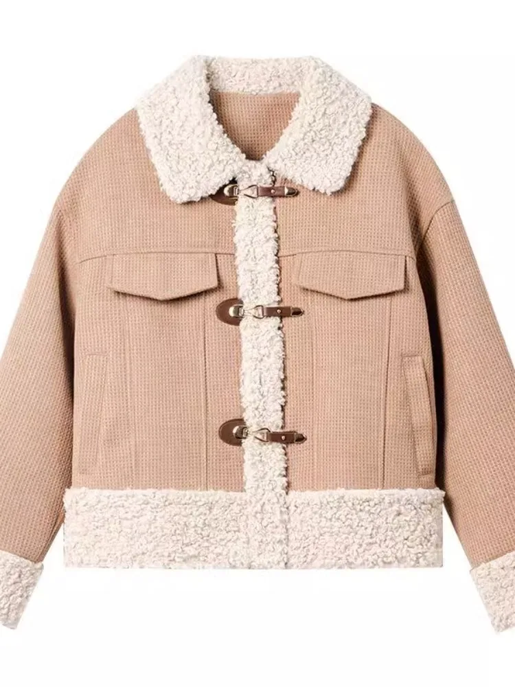 Новое зимнее искусственное короткое пальто женское маленькое берберское