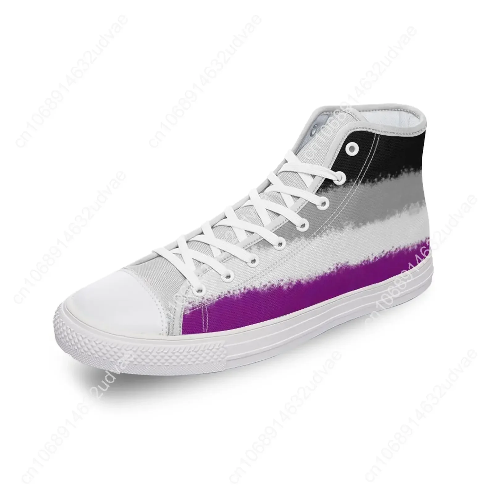 Asexual Pride Высокие парусиновые туфли Diy Роскошные мужские и женские туфли-лодочки