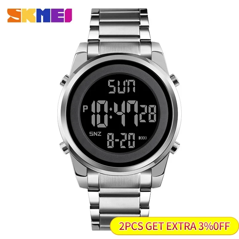 

Digital 2 Time Mens Watches Fashion LED Men Digital Wristwatch Chrono Count Down Alarm Hour For Mens reloj hombre 1611