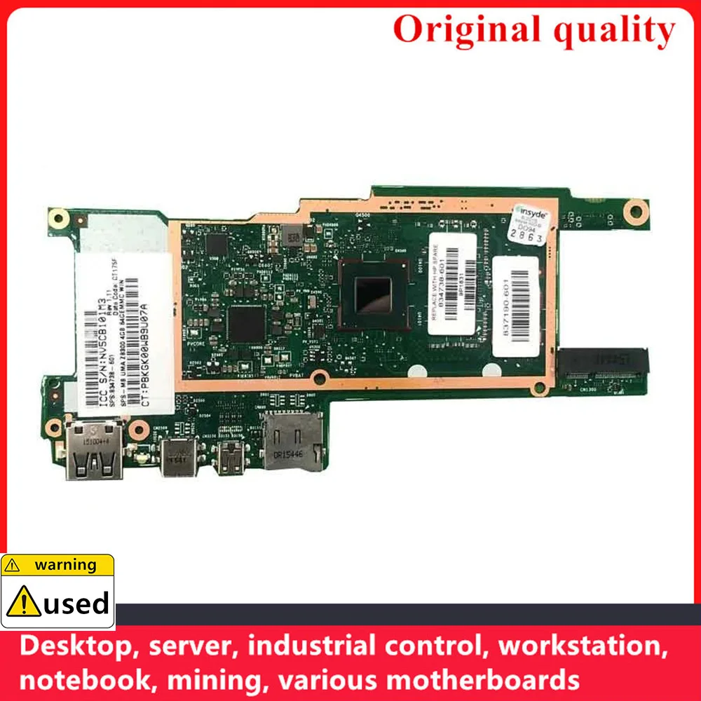 

Used 100% Tested For HP X2 210 G1 Laptop Motherboard 834738-601 834738-001 6050A2798201 Z8300 4GB RAM 64GeMMC
