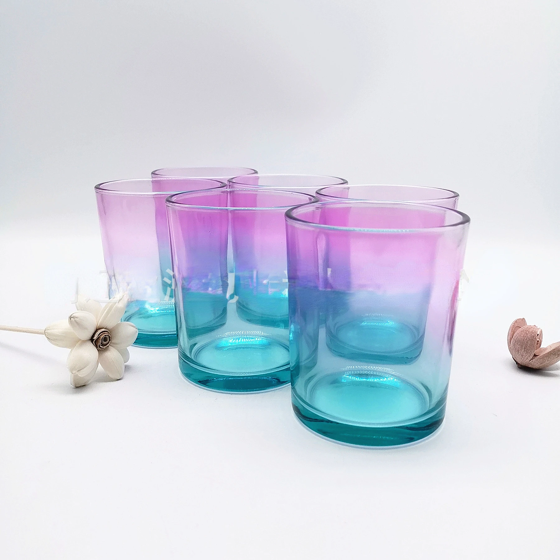 

Jars for Candles Gradient Glass Cup Candle Aromatherapy Glass Container Candlestick Empty Cup Candle Making Supplies m