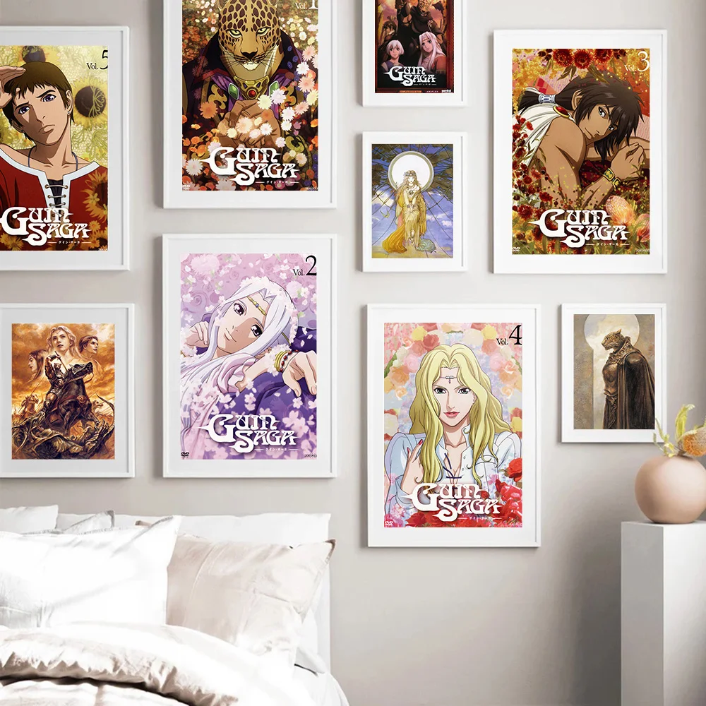 

Художественный постер Guin Сага с японским аниме, Картина на холсте с рисунком манга, ролевая мультяшная Настенная картина, Декор