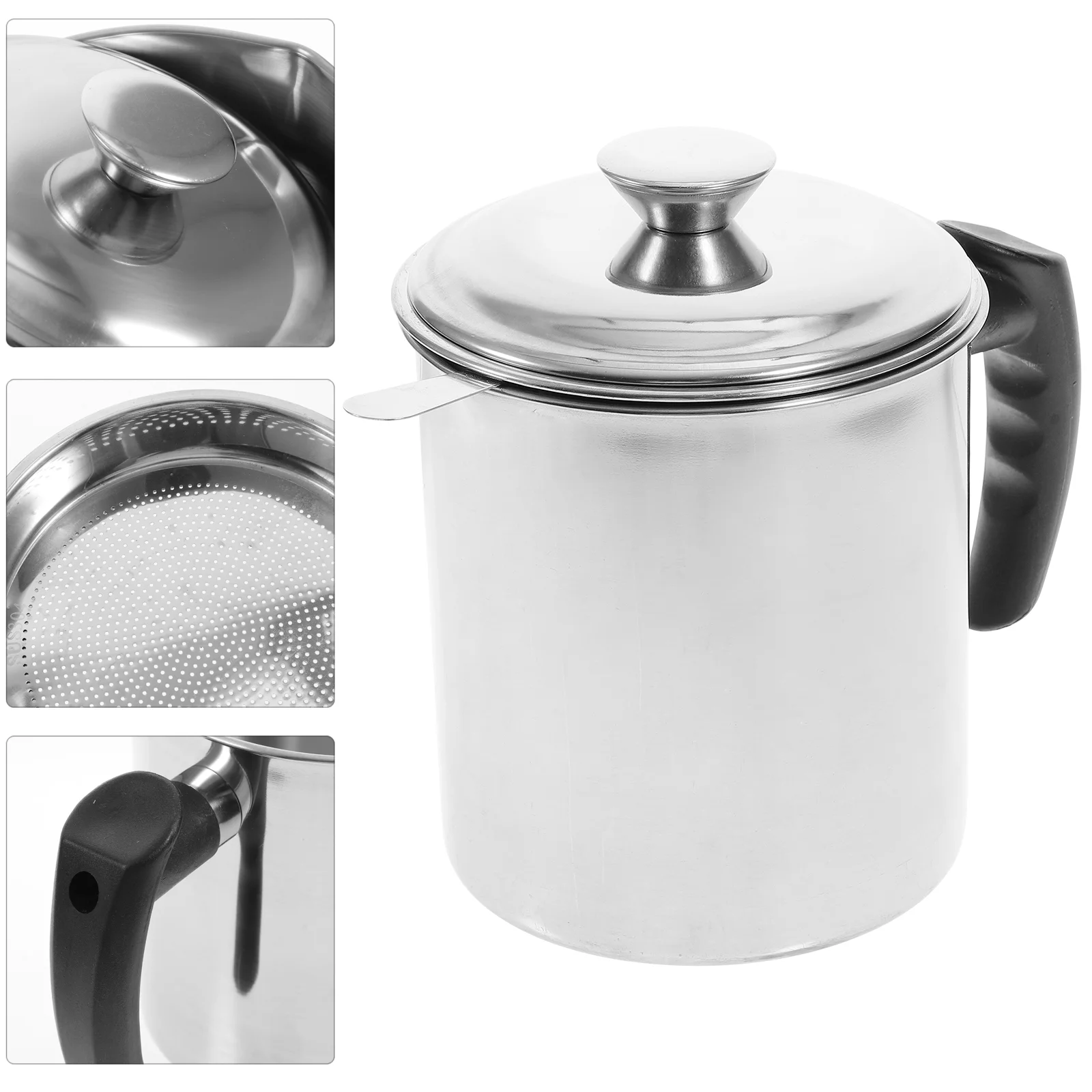 

Oil Grease Strainer Can Pot Frying Fat Bacon Kitchen Storage Mesh Fine Filter Container Seperator Sifter Strainegrease Keeper