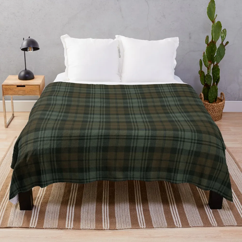 

Black Watch Weathered Original Scottish Tartan Throw Blanket Fleece