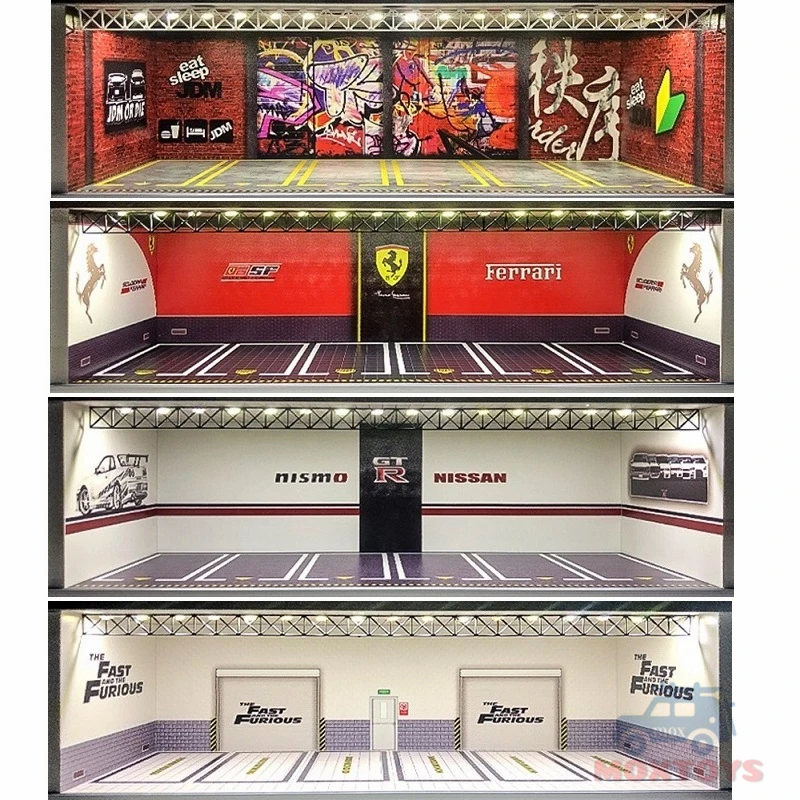 Проекционный шкаф GEECHAN 1:64, яркая модель для автомобиля JDM Nissan LBWK MPOWER, USB, отделка освещения