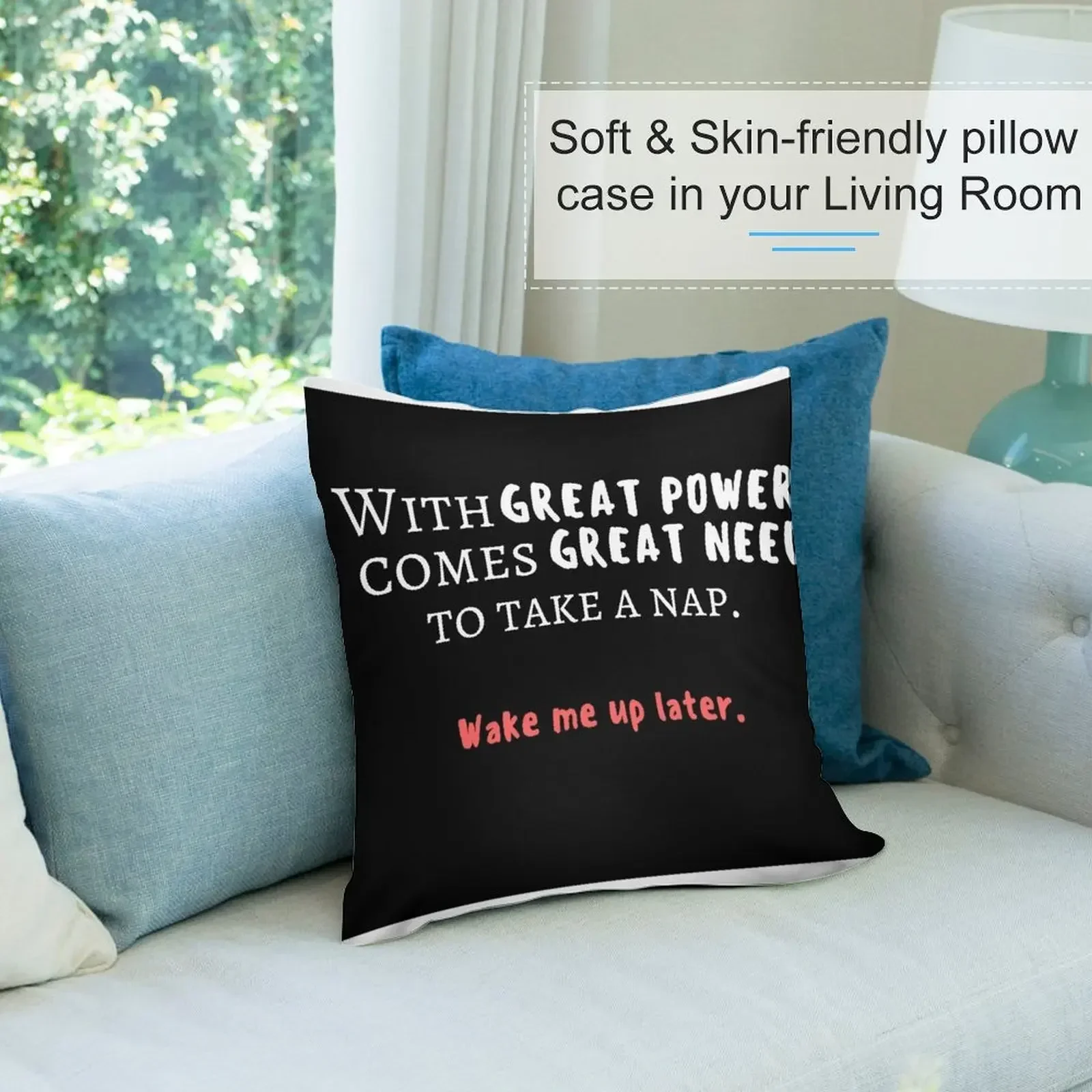 Декоративная подушка Nico &quotWith Great Power Comes Need to Take a Nap"