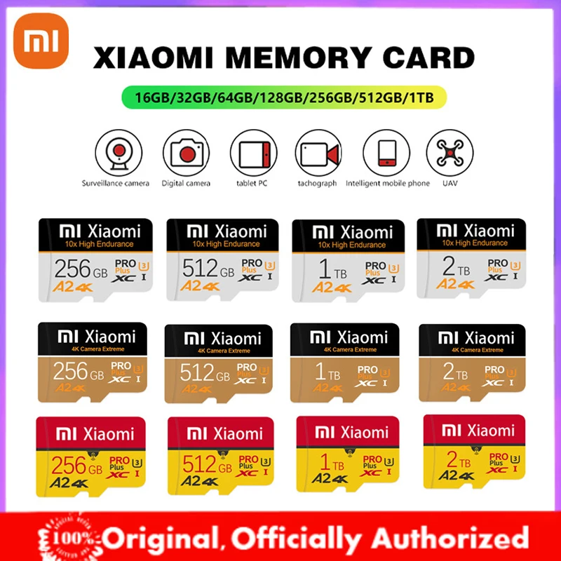 

XIAOMI 2TB Micro TF SD Card v30 High Speed Memory Card 1TB 512GB 256GB SD/TF Flash Cameracartão de memória For Phone Camera