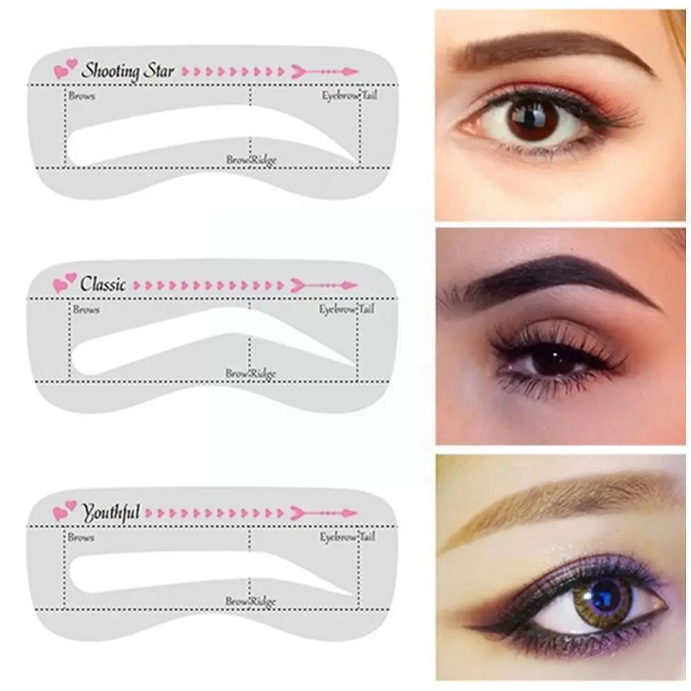 

10pcs/set Eyebrow Stencil Set Thrush Card Eye Brow Eyebrows Easy Artifact Drawing Makeup Mold Thrush Aid Card Tools X4W9