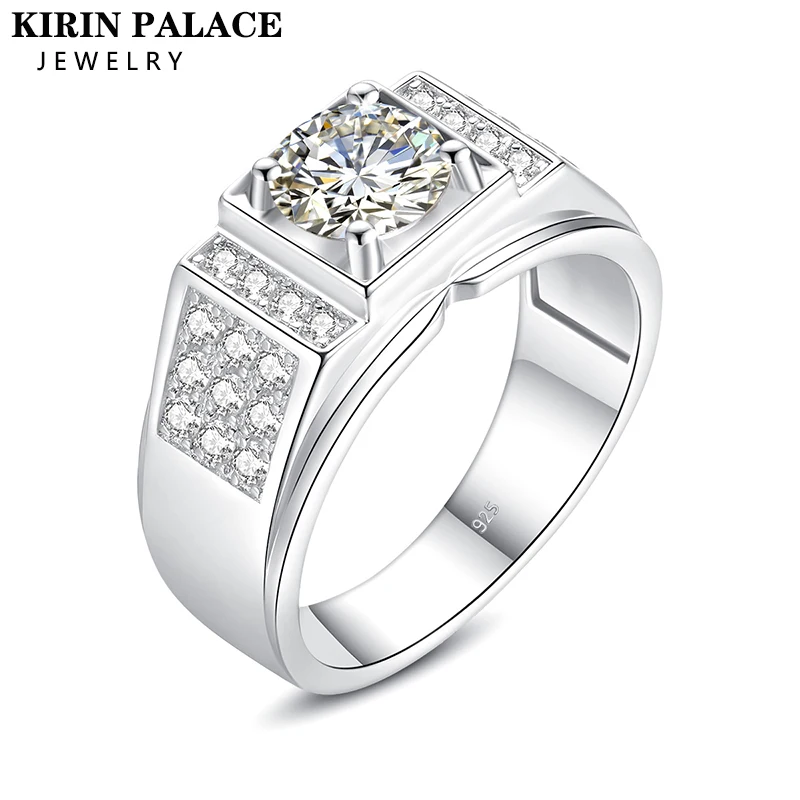 

Оригинальное женское серебряное кольцо, роскошное мужское кольцо с муассанитом 1 карат с сертификатом для помолвки, свадьбы, ювелирные изделия для мужчин