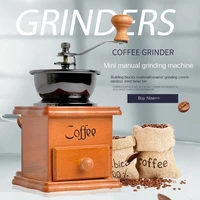 hand cranked coffee machine small beech grain grinder adjustable household manual bean grinder